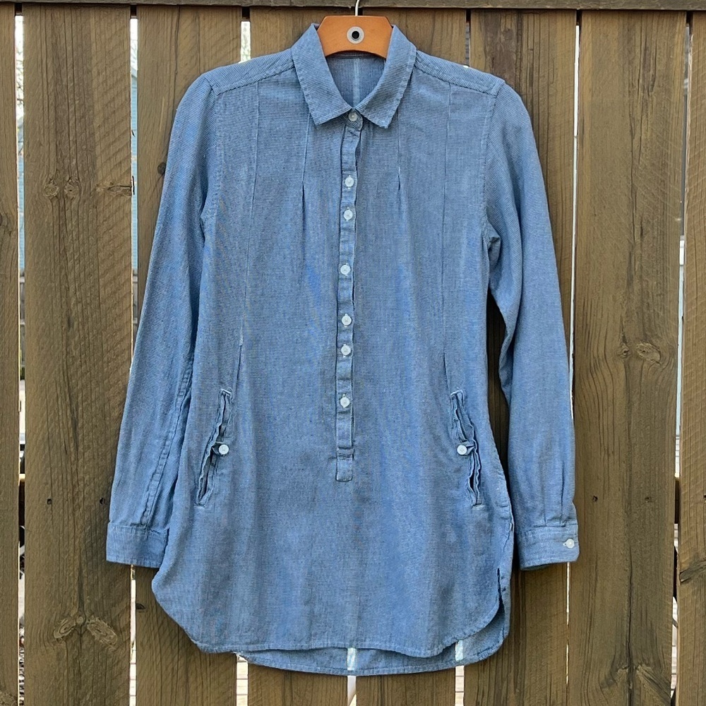 XS Toad&Co Tunic Blue Checkered Blouse Women’s